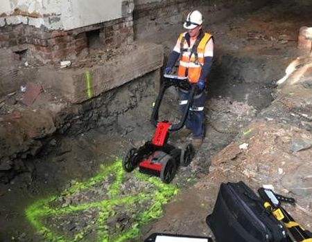 Geoscan drainage investigation and GPR scanning along Gheringhap Street Geelong — heritage drain mapping for AusNet and Downer.